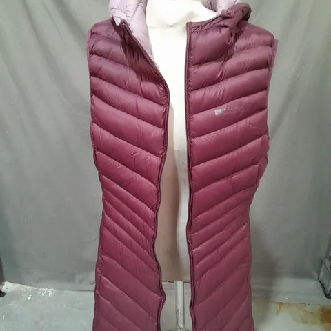 MOUNTAIN WAREHOUSE LONG WATER RESISTANT GILET IN WINE RED SIZE 14