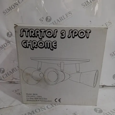 BOXED STRATORS 3 SPOTLIGHT CHROME CEILING LIGHT