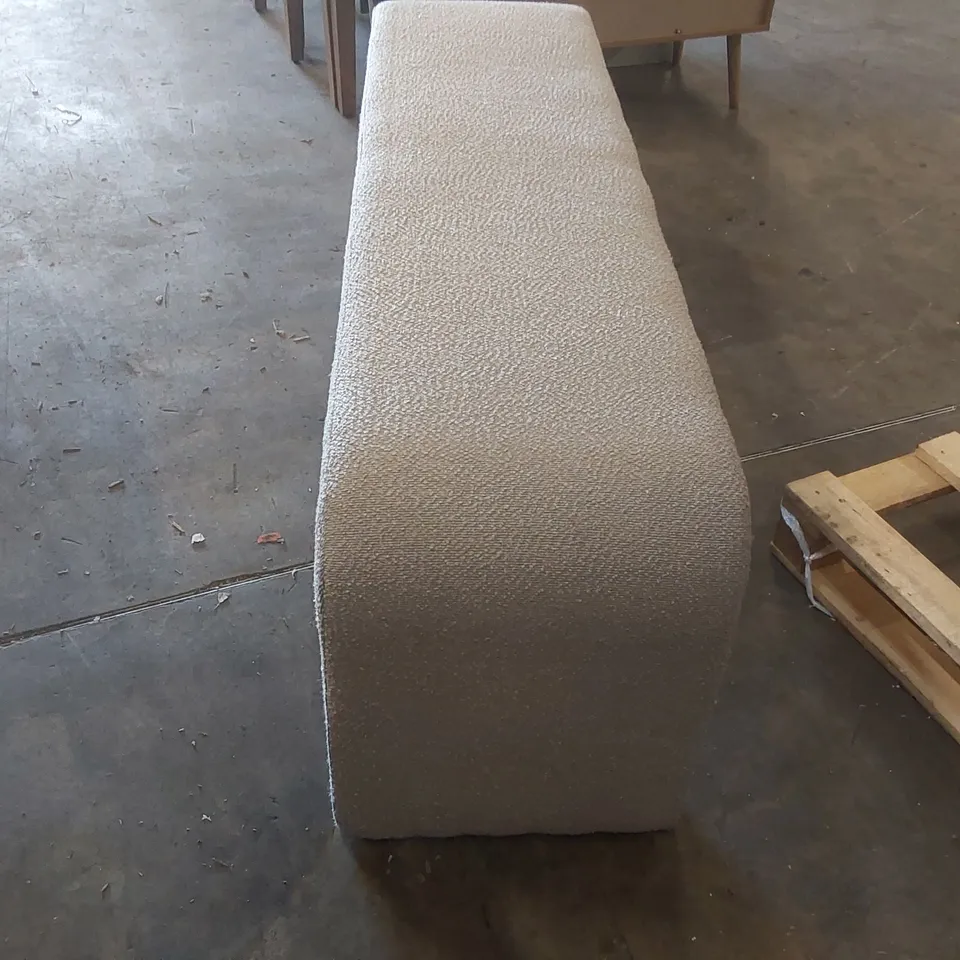 DESIGNER BOUCLE UPHOLSTERED BENCH