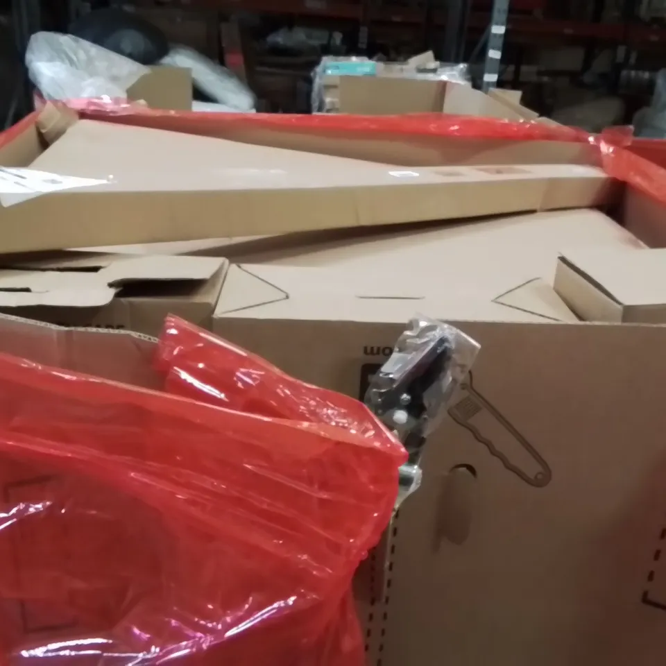 PALLET OF ASSORTED HOUSEHOLD GOODS AND PRODUCTS TO INCLUDE;MIRROR,BASKET TRUNK