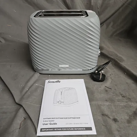 SCOVILLE 2-SLICE TEXTURED TOASTER IN GREY