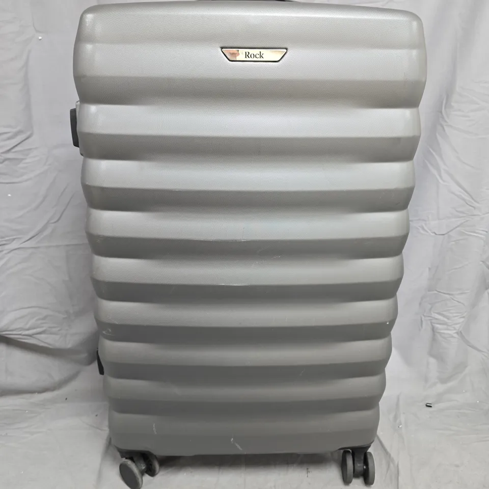 ROCK GREY 8-WHEEL HARD-SHELL SUITCASE WITH COMBINATION LOCK