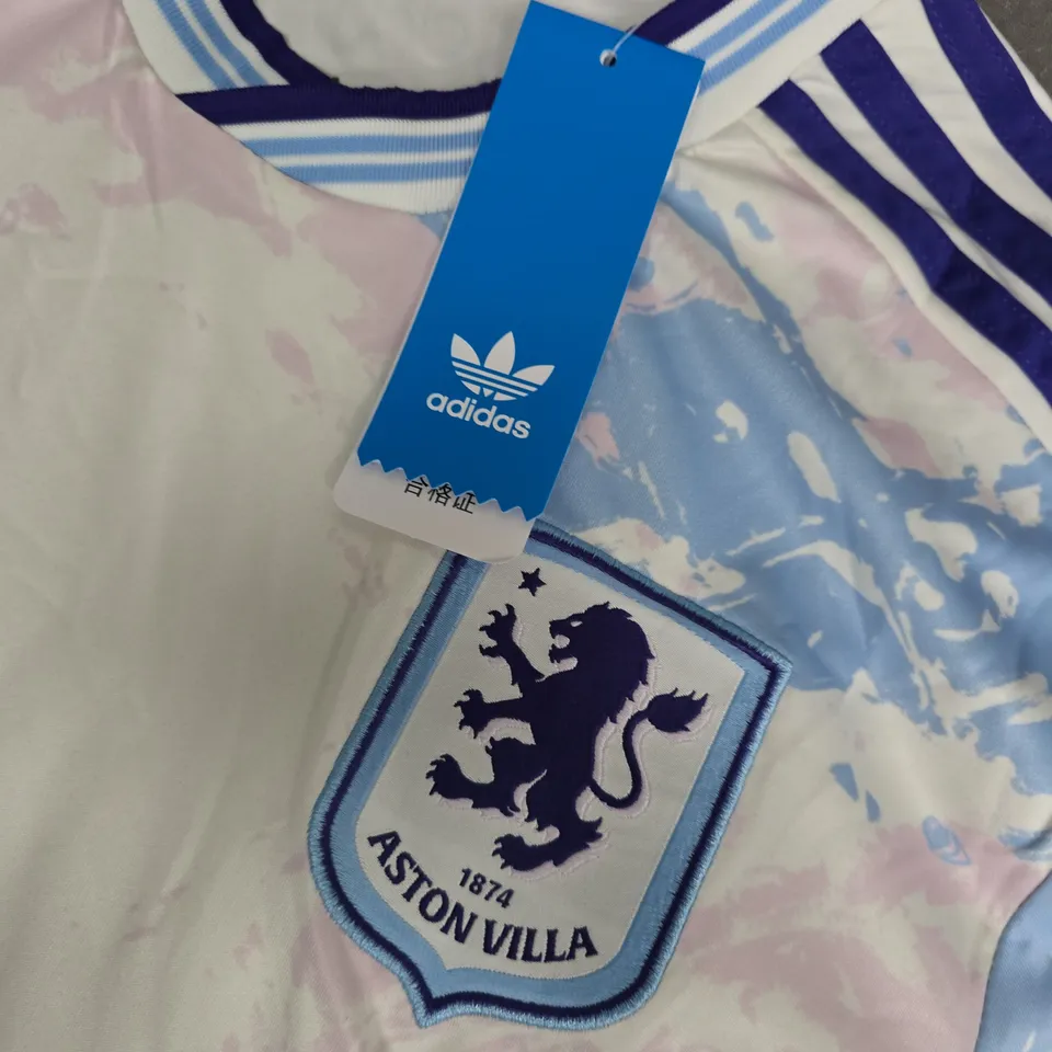 ASTON VILLA FC ADIDAS JERSEY – WHITE CAMO WITH BETANO SPONSOR, UK L