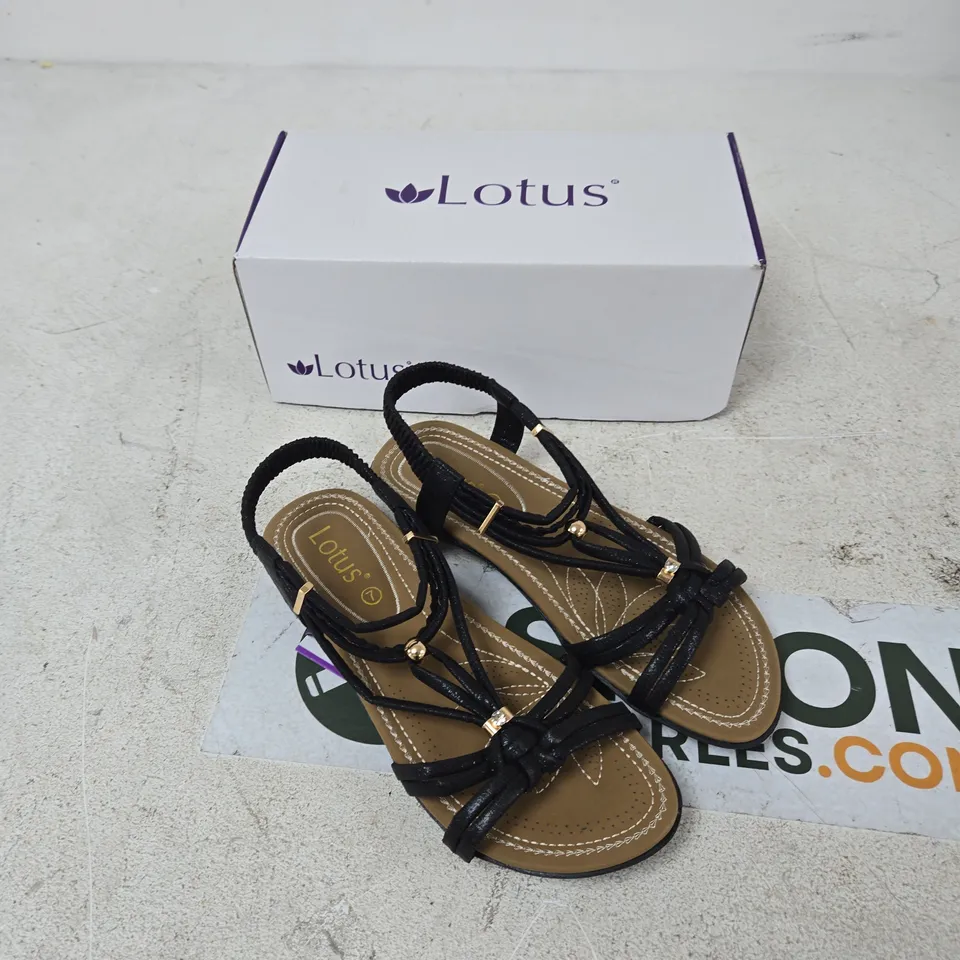 LOTUS DOMENICA ULP300 SANDALS - BLACK, UK 7 (BOXED)