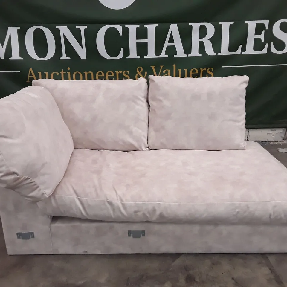 QUALITY DESIGNER ALDERTON RHF CHAISE SOFA - BEIGE FABRIC 