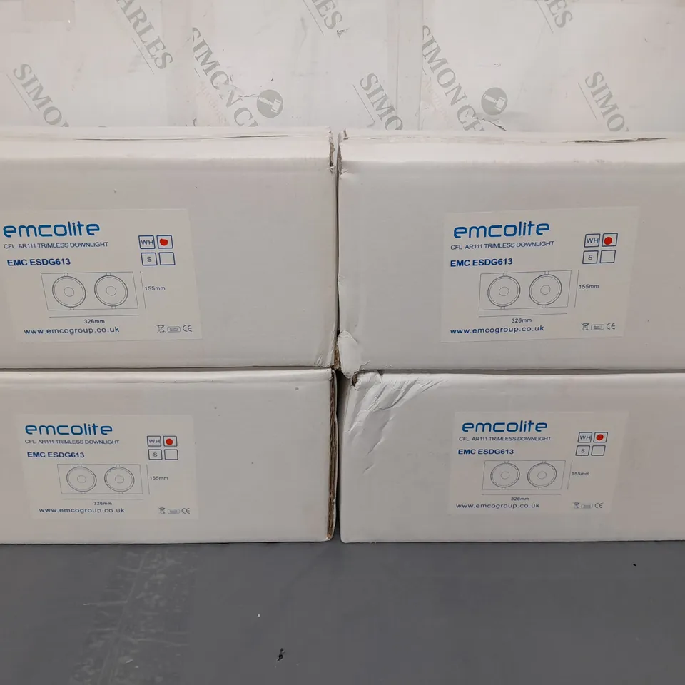 LOT OF 4 EMCOLITE CFL AR111 TRIMLESS DOWNLIGHT