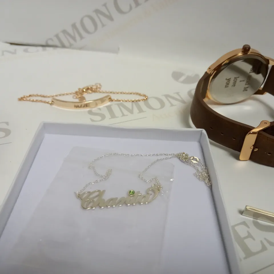 LOT OF 11 PERSONALISED JEWELLERY ITEMS RRP £319