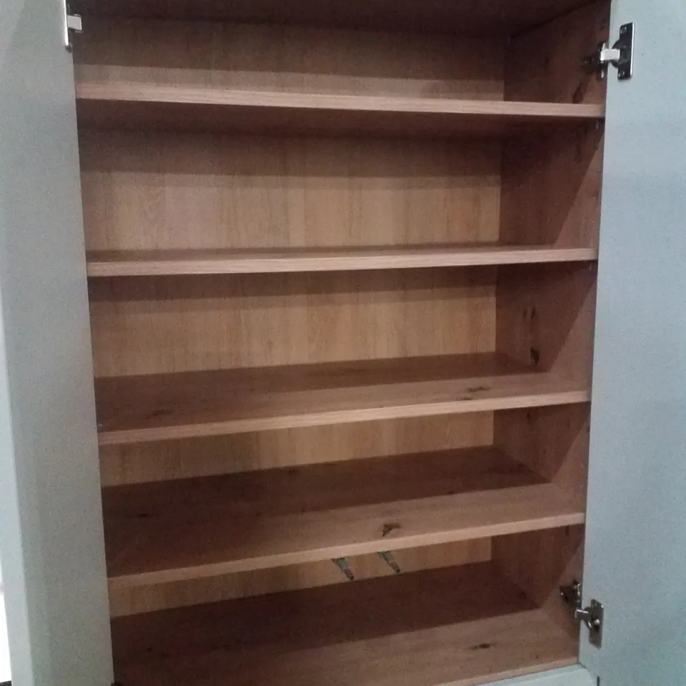 32 PAIR SHOE STORAGE CABINET - GREY/OAK WOOD