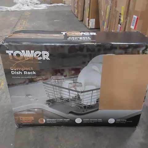 BOXED TOWER T847001 COMPACT DISH RACK WITH REMOVABLE CUTLERY DRAINER