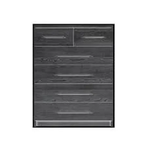 PRAGUE 4 + 2 CHEST OF DRAWERS IN BLACK ASH - COLLECTION ONLY