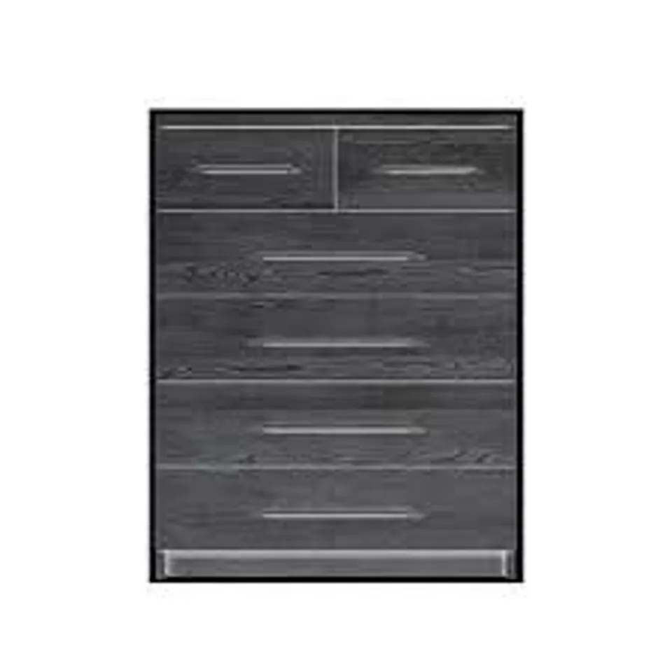 PRAGUE 4 + 2 CHEST OF DRAWERS IN BLACK ASH - COLLECTION ONLY