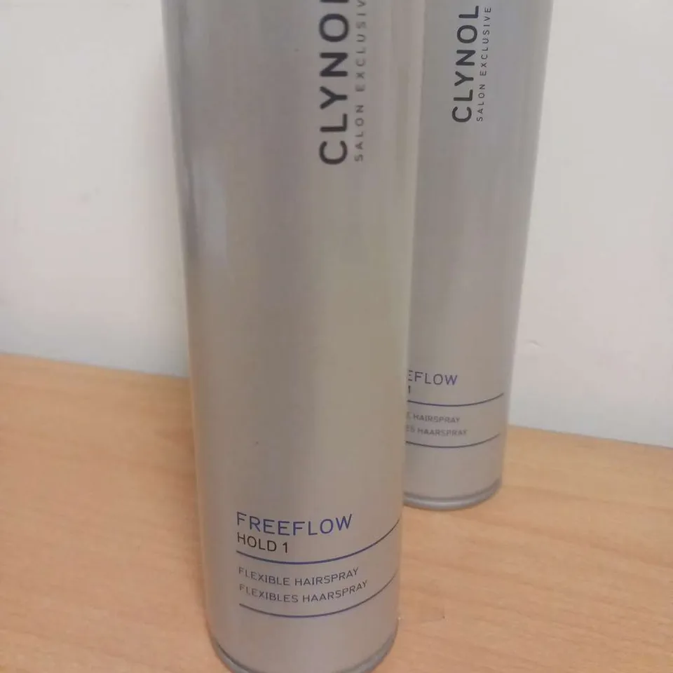 ONE BOX OF APPROXIMATELY 12 CLYNOL SALON EXCLUSIVE FREEFLOW HOLD 1 FLEXIBLE HAIRSPRAY 300ML