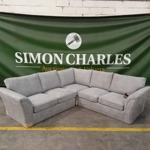 DURY CHUNKY WEAVE STANDARD BACK CORNER GROUP SOFA - GREY