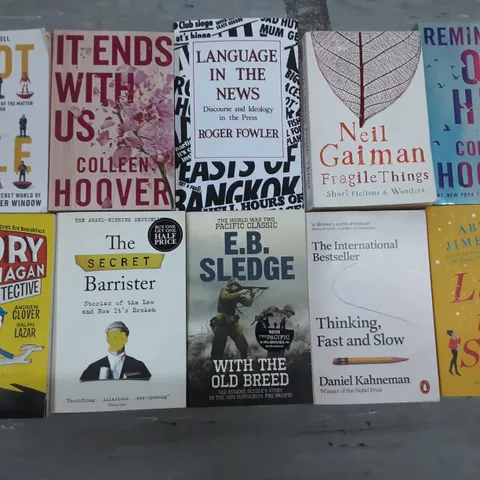 CAGE OF ASSORTED BOOKS TO INCLUDE TITLES BY SALLY ROONEY, COLLEEN HOOVER, NEIL GAIMAN, TAYLOR JENKINS REID, KAREN M. MCMANUS, EMILY HENRY