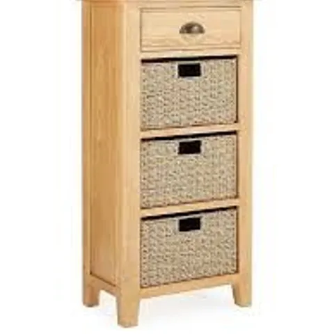 ASHWIN READY ASSEMBLED 1 DRAWER, 3 BASKET SIDEBOARD - COLLECTION ONLY
