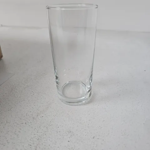 BOX OF APPROXIMATELY 48 X PASABAHCE HIBALL HIGHBALL GLASS – CLEAR, BOXED