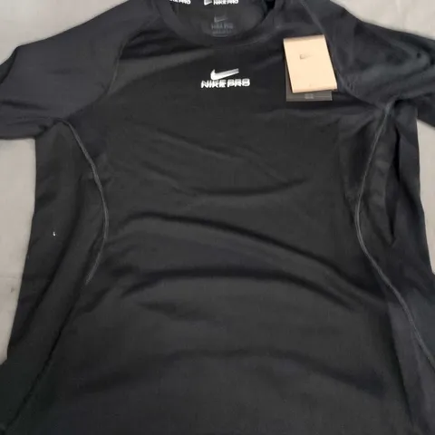 NIKE PRO BLACK SHORT SLEEVE TOP - WOMENS - SMALL