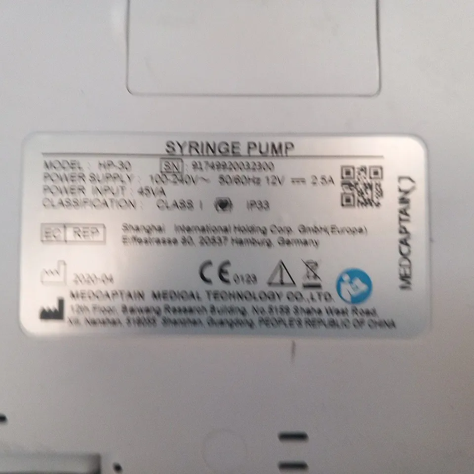 FIVE MEDICAPTAIN SYRINGE PUMPS MODEL HP-30