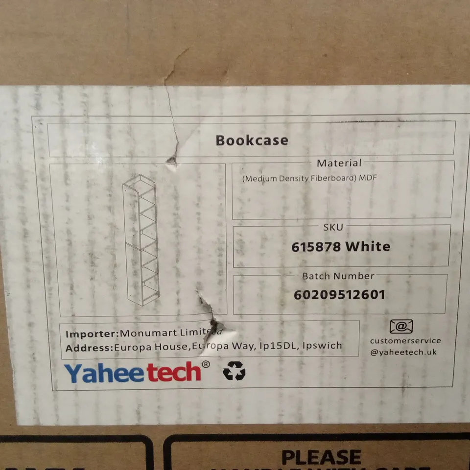 BOXED YAHEETECH BOOKCASE - WHITE (1 BOX)