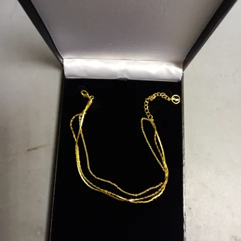 BOXED ANISSA KERMICHE GOLD PLATED BRASS TRIPLE CHAIN BRACELET