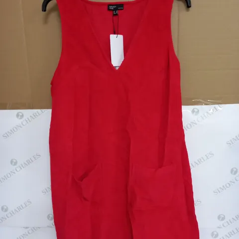 NOBODYS CHILD PIPER CORD PINNY IN WOVEN RED - UK 12