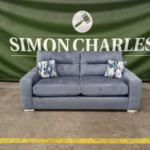 MELROSE FABRIC 3 SEATER SOFA - BLUE