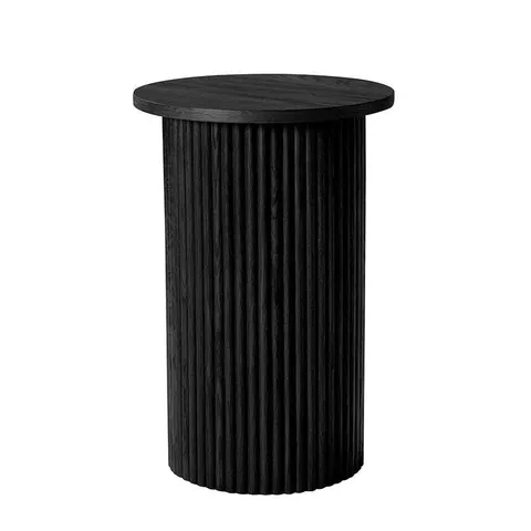 BOXED DUSK HATTIE ROUND PEDESTAL SIDE TABLE - BLACK