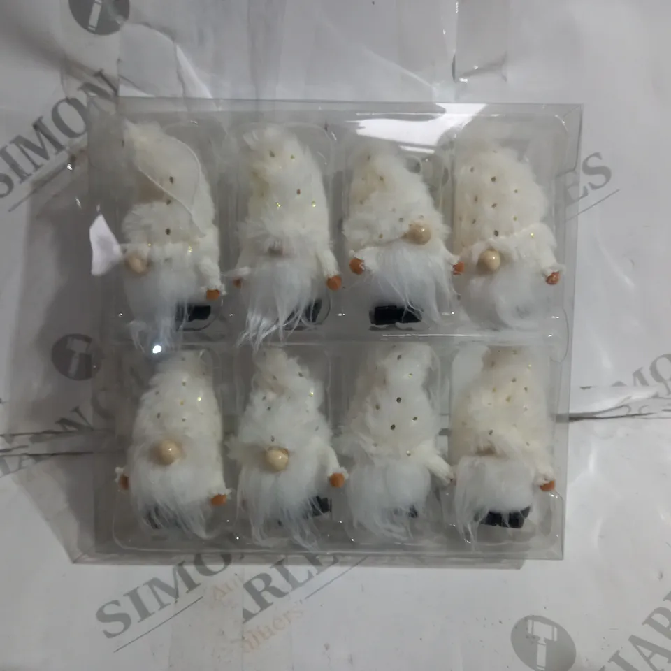 SIX BRAND NEW BOXED 8 PIECE DECORATIVE FESTIVE GNOME PACKS