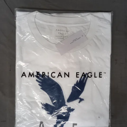 AMERICAL EAGLE SUPER SOFT T-SHIRT IN WHITE SIZE LARGE