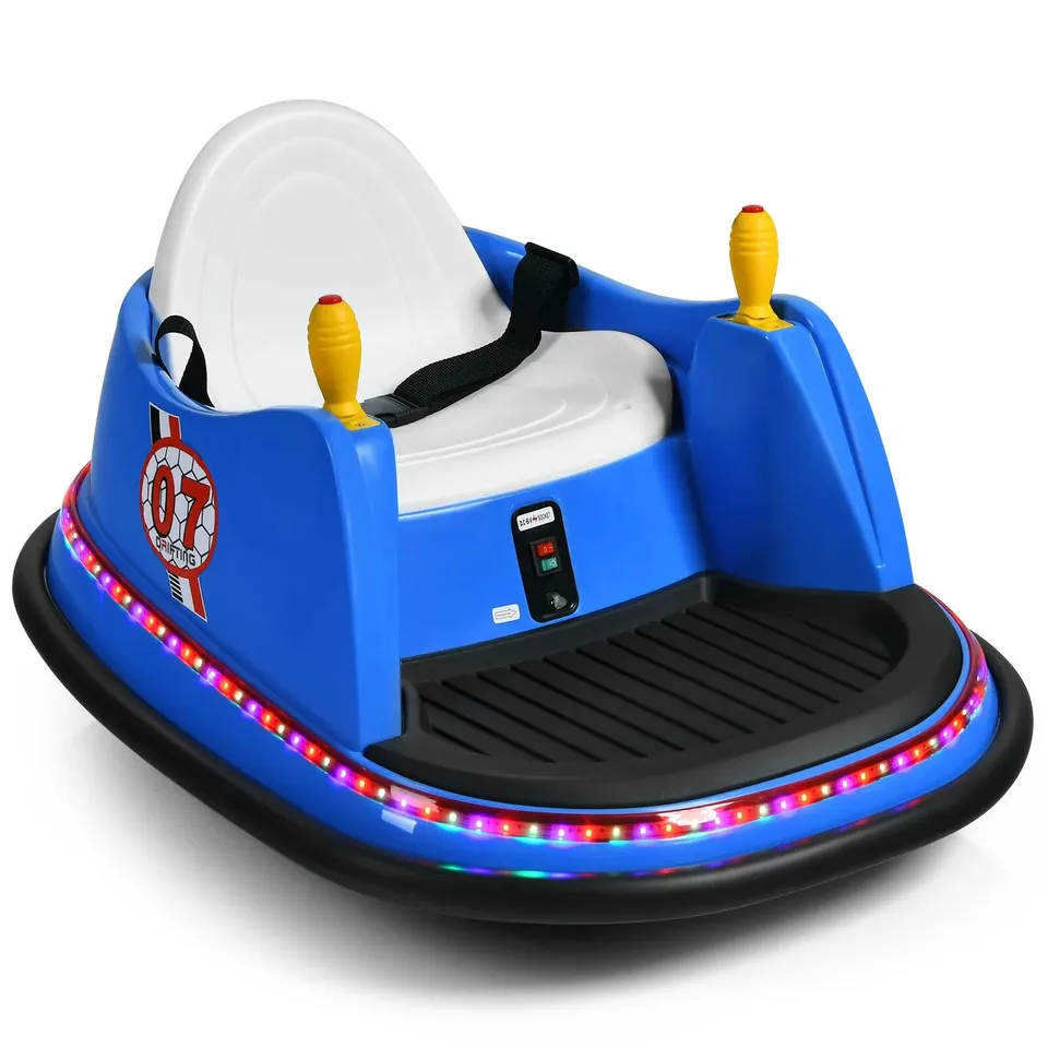 BOXED COSTWAY KIDS RIDE-ON BUMPER CAR WITH COLORFUL FLASHING LIGHTS AND MUSIC - NAVY BLUE