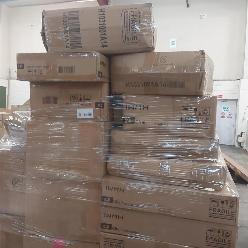 PALLET CONTAINING A LARGE QUANTITY OF DESIGNER OFFICE CHAIR PARTS AND OTHER ASSORTED PRODUCTS 