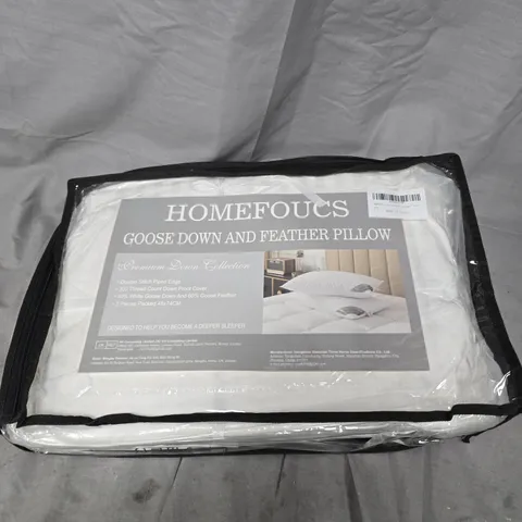 HOMEFOCUS GOOSE DOWN AND FEATHER PILLOW – PREMIUM DOWN COLLECTION, 2 PACK