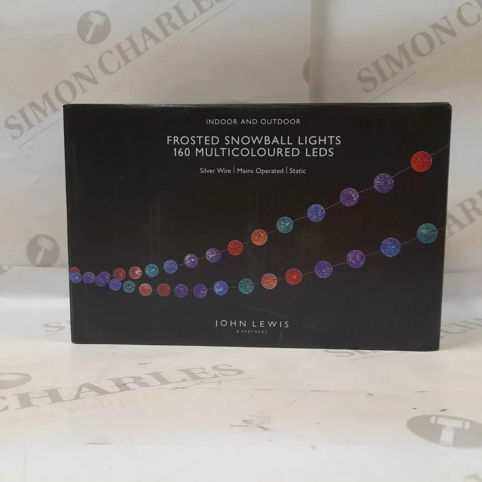 160 FROSTED SNOWBALL LIGHTS-MULTICOLOURED LED