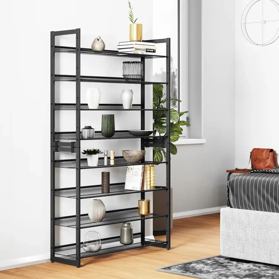 BOXED 15 PAIR STACKABLE SHOE RACK