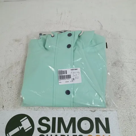 WEIRD FISH FAROS WATERPROOF RAIN JACKET MINT GREEN SIZE 10