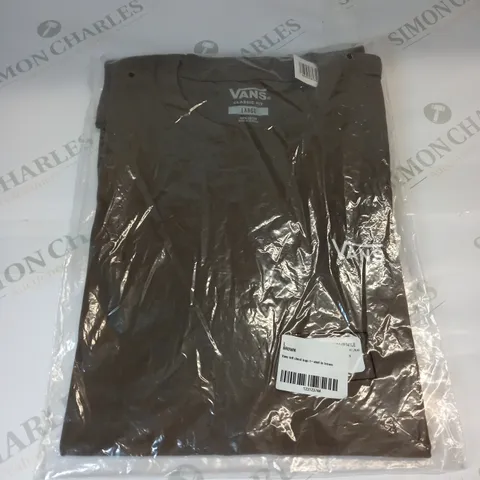 VANS LEFT CHEST LOGO T SHIRT IN BROWN SIZE LARGE