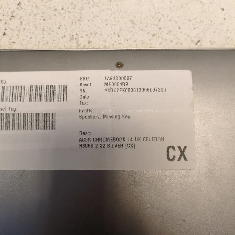 ACER CHROMEBOOK 14 UK – CELERON N3060, 2GB RAM, 32GB EMMC, SILVER