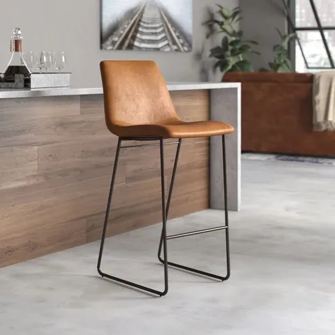 BOXED MONTE SERENE UPHOLSTERED MOLDED BARSTOOL (1 BOX)