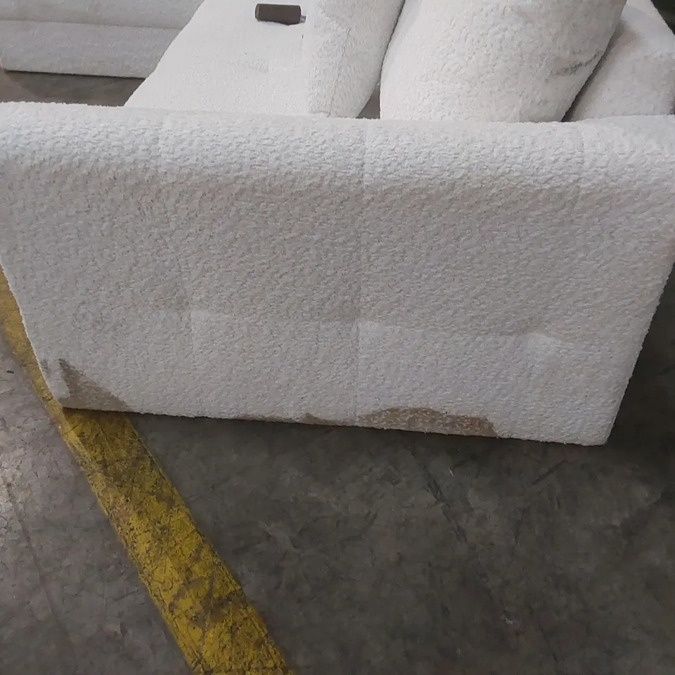 QUALITY DESIGNER FABRIC UPHOLSTERED WHITE CORNER SOFA