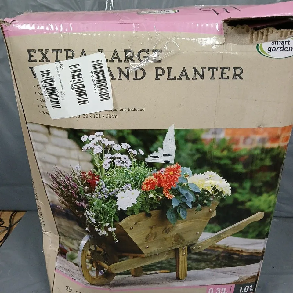 SMART GARDEN EXTRA LARGE WHEELBARROW PLANTER - TAN RRP £44.99