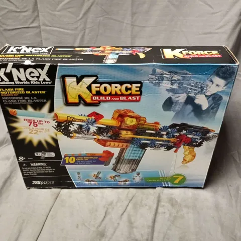BOXED K'NEX KFORCE BUILD AND BLAST FLASH FIRE MOTORIZED BLASTER