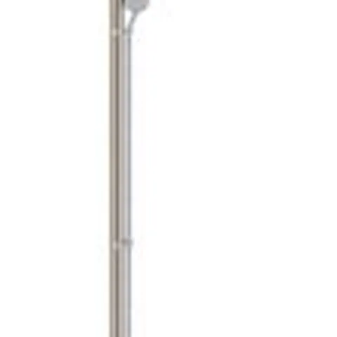 BOXED EGLO UP 2 LIGHT TORCHIERE FLOOR LAMP STEEL MATTE NICKEL - H176CM