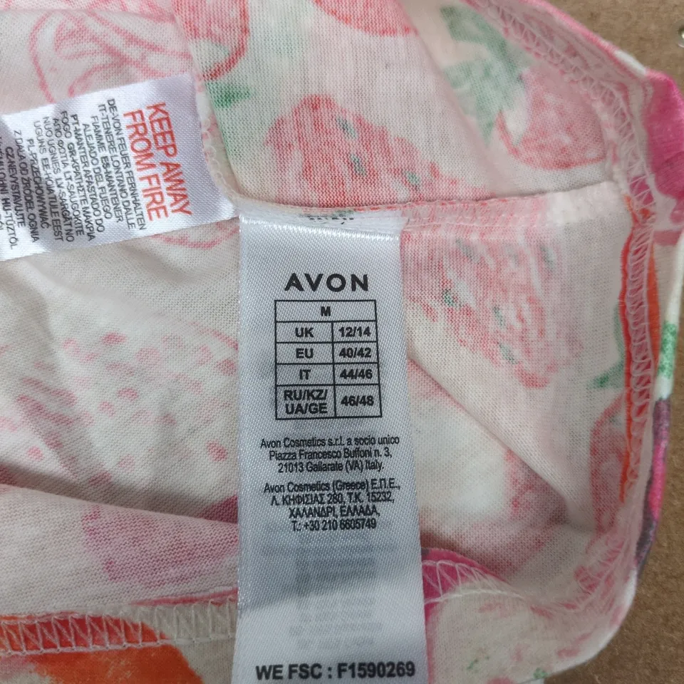AVON FLORAL FRUIT PRINT WOMEN'S DRESS – UK 12/14