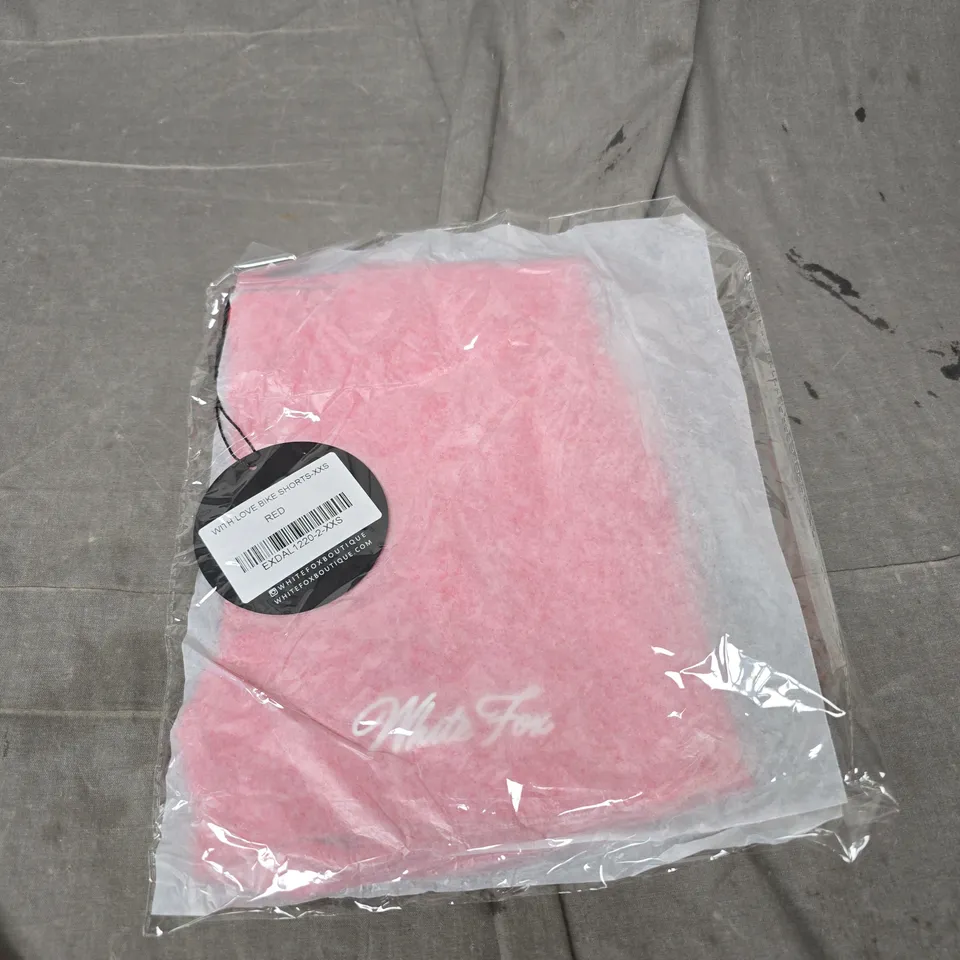 BAGGED WHITE FOX WITH LOVE BIKE SHORTS - SIZE XXS