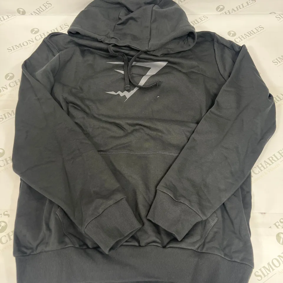 GYMSHARK OVERHEAD HOODIE IN BLACK SIZE MEDIUM
