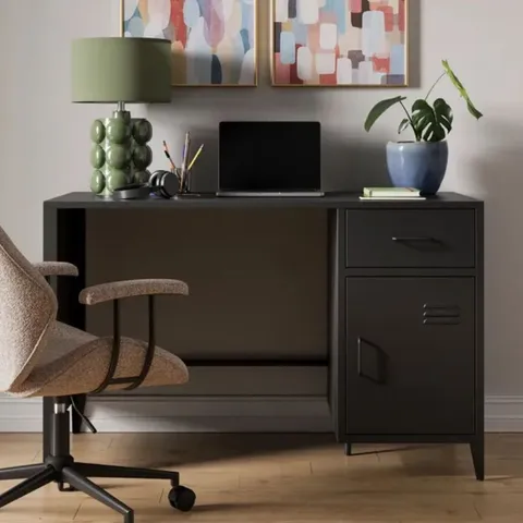 BOXED HELGA METAL DESK - BLACK (1 BOX)