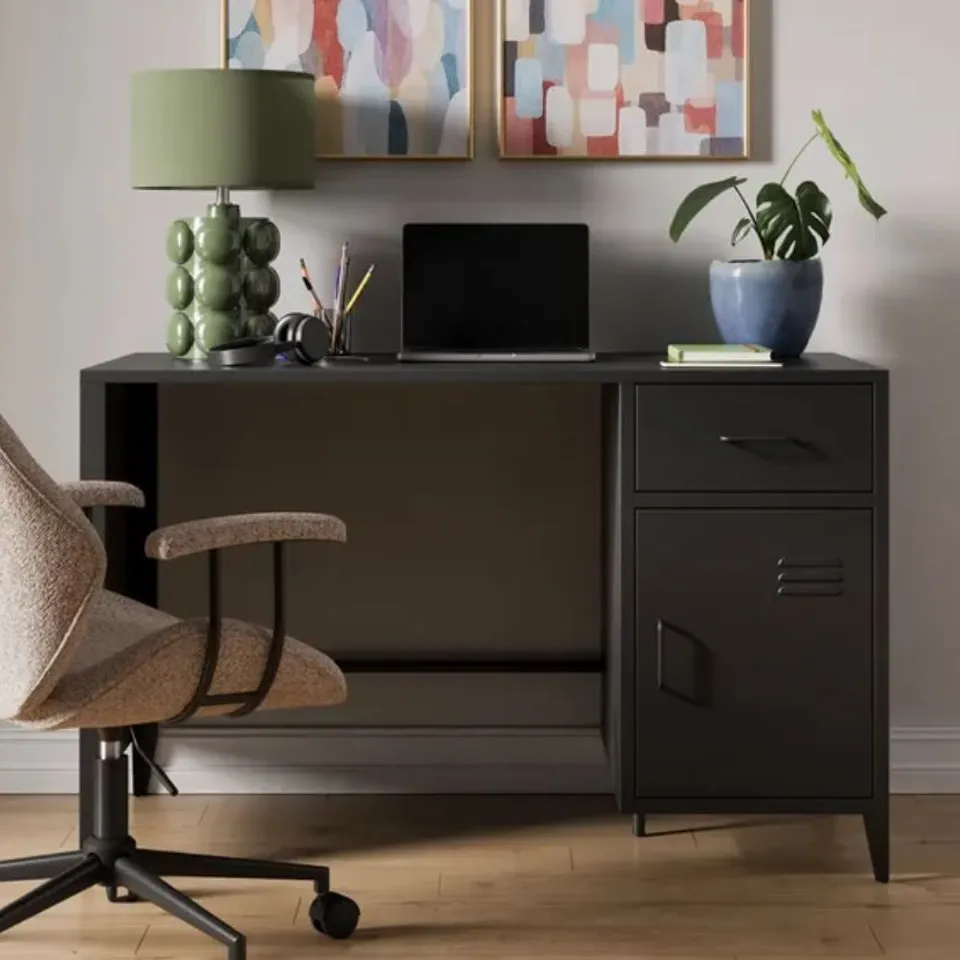 BOXED HELGA METAL DESK - BLACK (1 BOX)
