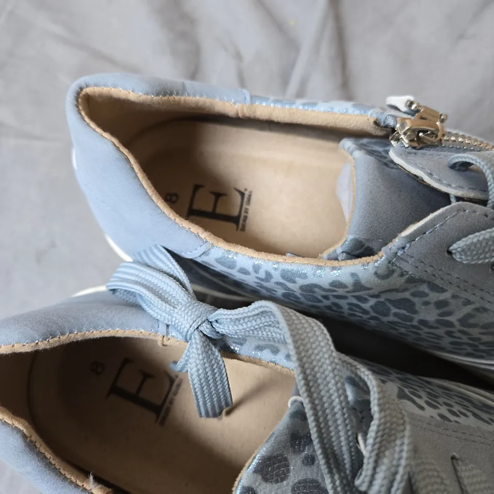 LIGHT BLUE LEOPARD-PRINT WOMEN'S SNEAKERS - UK 8 SHOES BY EMMA 