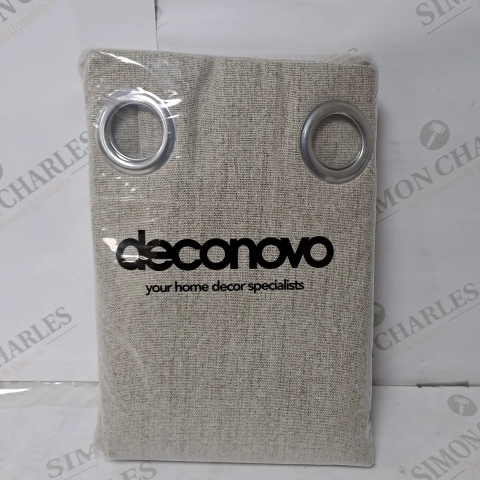 DECONOVO EYELET CURTAINS 117CM X 138CM 