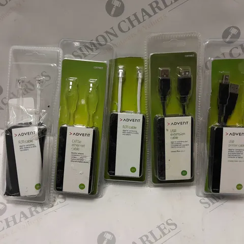 APPROXIMATELY 5 ADVENT PRODUCTS TO INCLUDE RJ11 CABLE, CAT5 ETHERNET CABLE, USB EXTENSION CABLE, ETC
